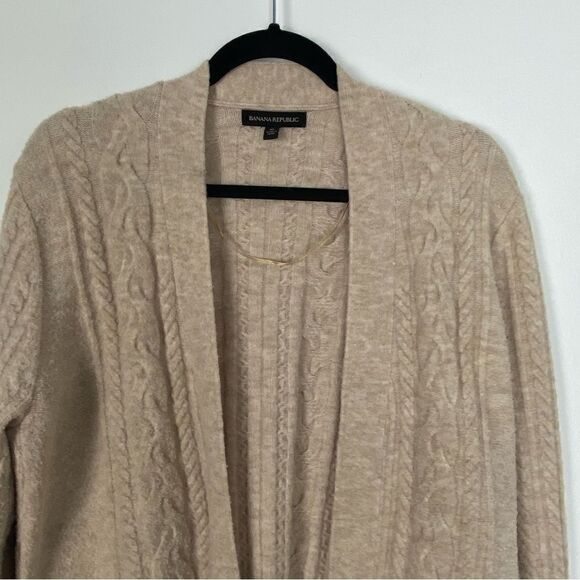 Banana Republic‎ Women’s Cardigan Duster Cable Knit Merino Wool Blend  Medium - Picture 9 of 12